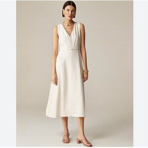 J. Crew Mathilde V-neck dress in luster canvas